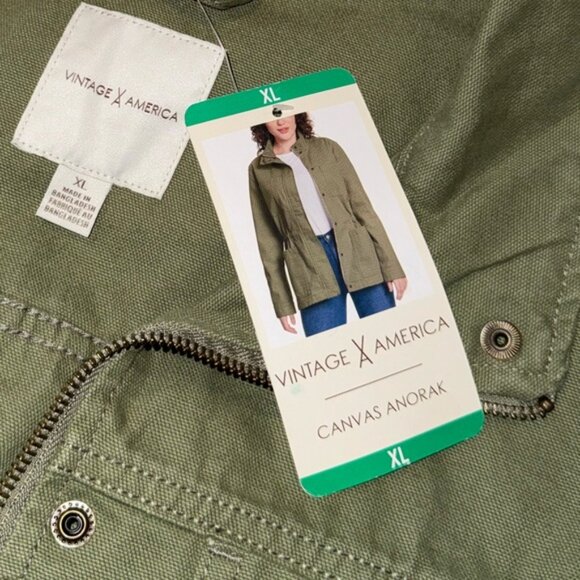 Vintage America Olive Green Utility Jacket NWT - Picture 3 of 4